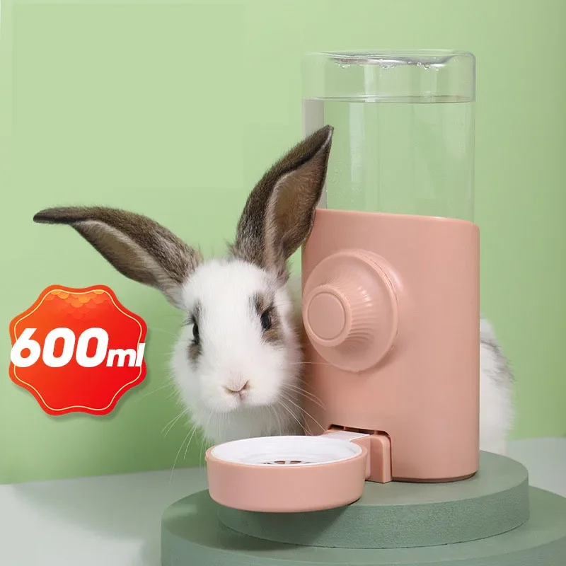   600ML 토끼 물 디스펜서 자동 대용량 사이펀 먹이 주전자 애완 동물 용품 햄스터 기니피그 친칠라, 햄스터 기니피그 