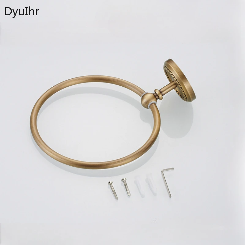 1pcs bathroom towel ring European gold towel ring round antique black antique DyuIhr hand holder