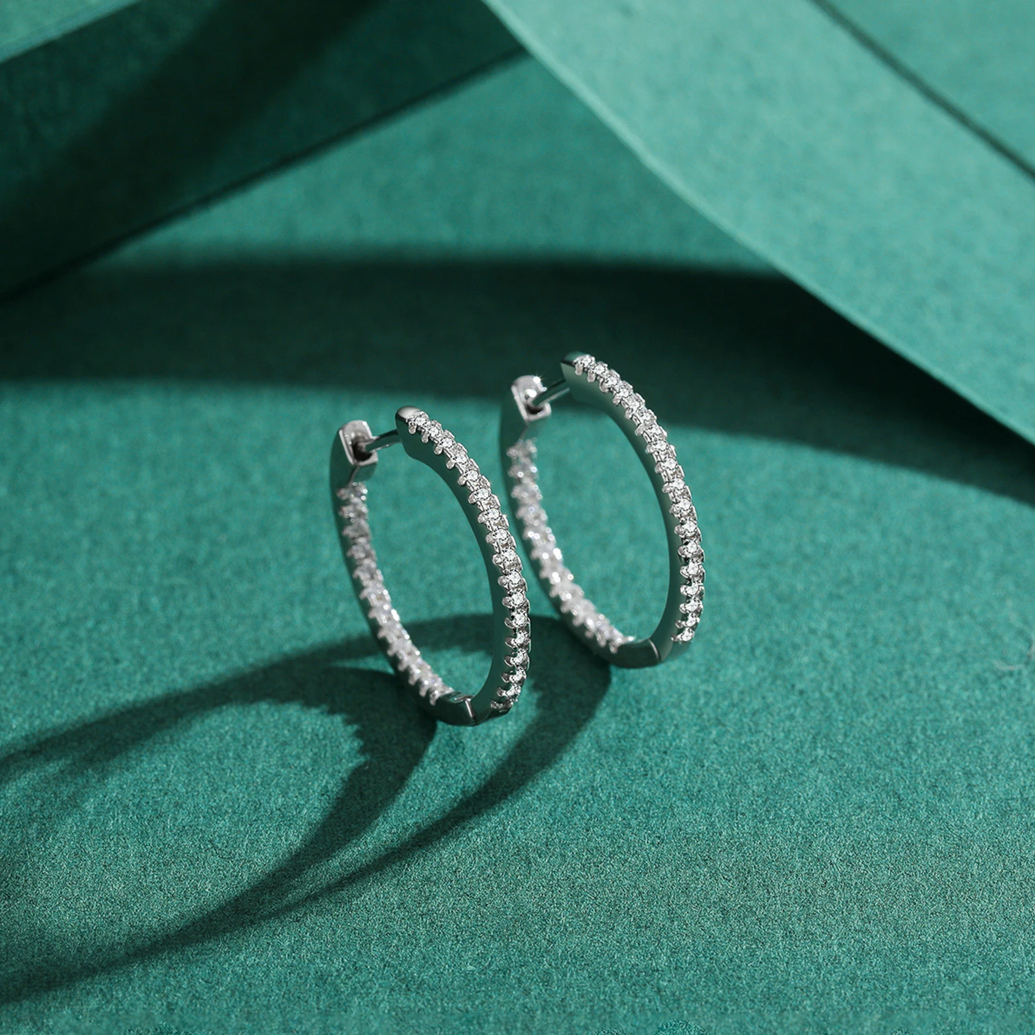 INFINIONLY Orecchini Cerchio da Donna e Ragazza, Orecchini in Argento 925, Orecchini Pendenti Cerchio Piccoli con zirconi blu, Orecchini Ipoallergenici