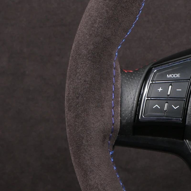 Coprivolante Auto 38 Cm In Pelle Antiscivolo - Interni Auto Universale Nero/Grigio - Accessorio Sicurezza Guida
