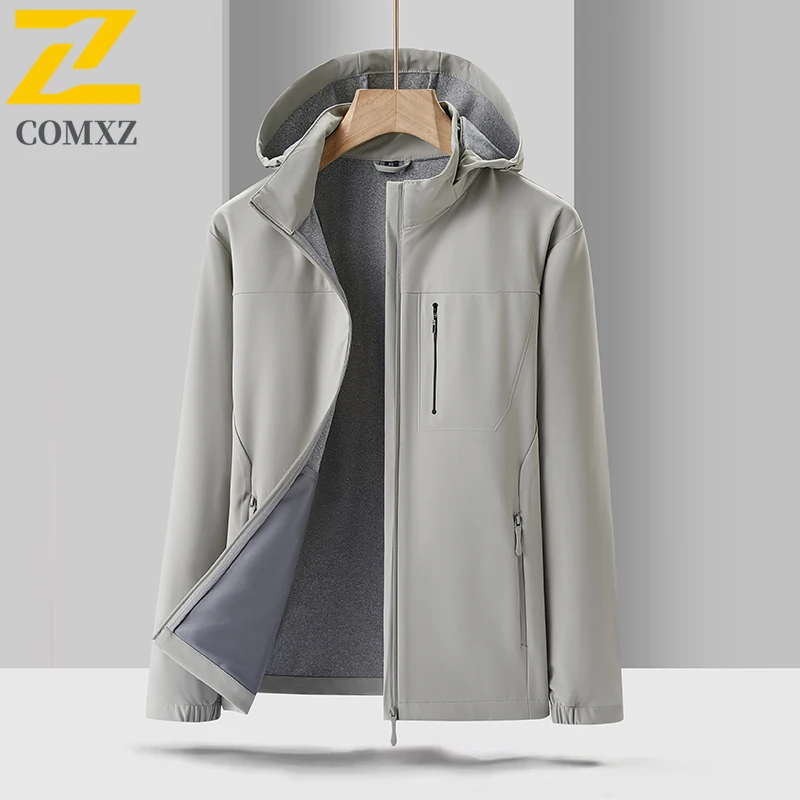 EIAO Unisex Outdoor Windbreaker Jacket Waterproof Windproof Hooded Lightweight Breathable Hiking Camping Coat for Men Women