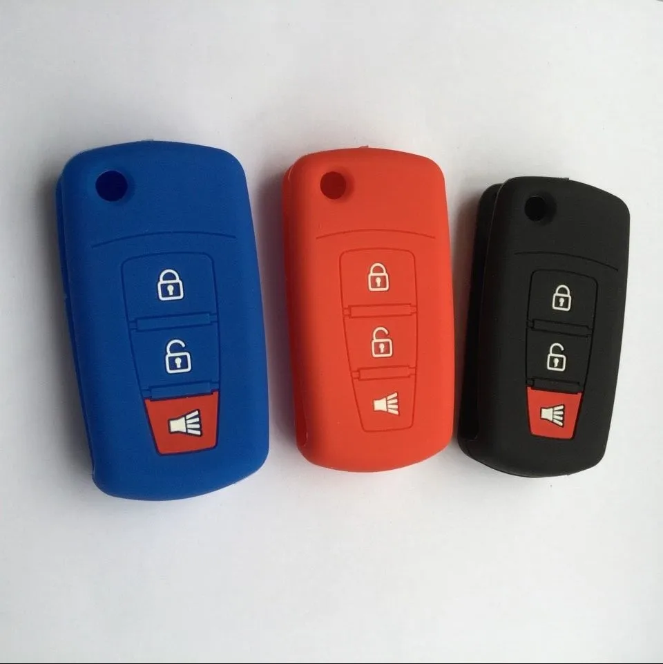 Silicone Rubber Car Key Cover Case For India Malaysia Proton Exora 3 Buttons Remote Key Holder