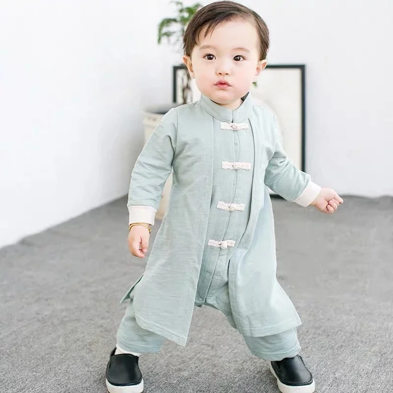 

Chinese Garment Traditional Clothes Hanfu For Infant Girls Boys Jumpsuit New Year Birthday Gift Christmas Kung Fu Longsleeve