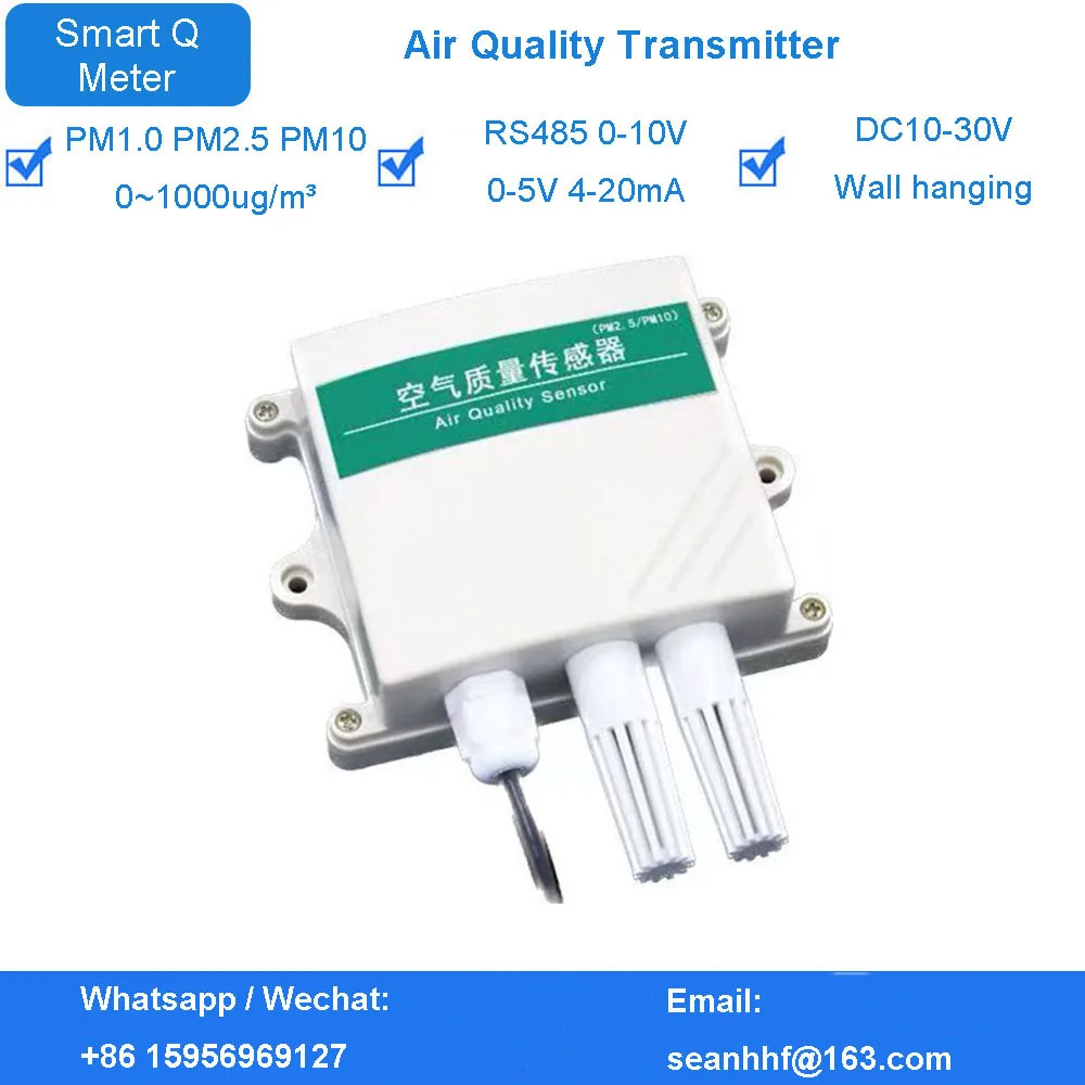 

PM2.5 sensor particulate matter dust air quality transmitter PM10 detector temperature and humidity environmental monitoring