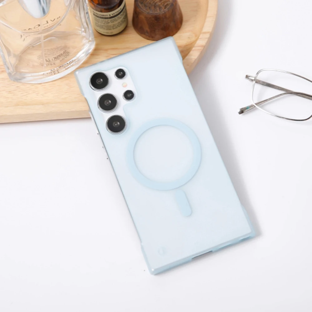 Ultra-Slim Matte Clear Frameless Phone Case with Wireless Charging Support