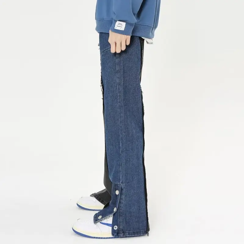 2026 Ropa Y2K Mode Patchwork Baggy Jeans für Herren Vintage Kleidung Knöchellange Knopf-Hip-Hop-Denim-Hosen Vaqueros – Detail 18