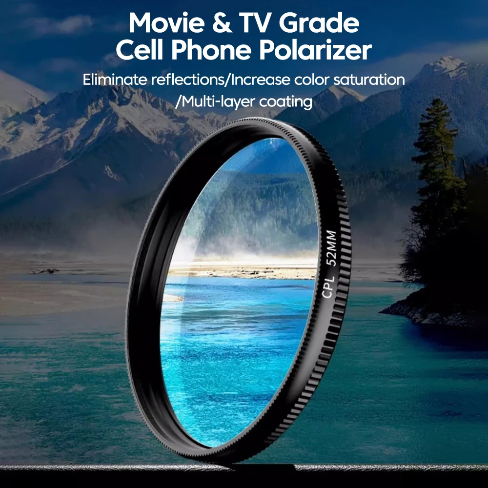 52 MILLIMETRI CPL Filtro Circolare Obiettivo Della Fotocamera Del Telefono Universale Polarizzatore Filtro Lente Clip Nessuna Riflessione Per Samsung Iphone Smartphone - Image 2