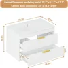 30" Bathroom Vanity Cabinet with Ceramic Sink, Wall-Mounted Floating Vanity, 2 Large Storage Drawers, with Sensor LED Light 2