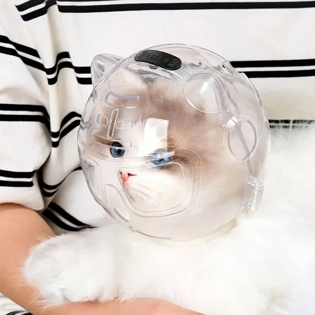 Transparent Breathable Cat Muzzle Anti-Licking Anti-Bite Cat Muzzle Protective Space Hood Anti Scratch Cat Grooming Accessories 5