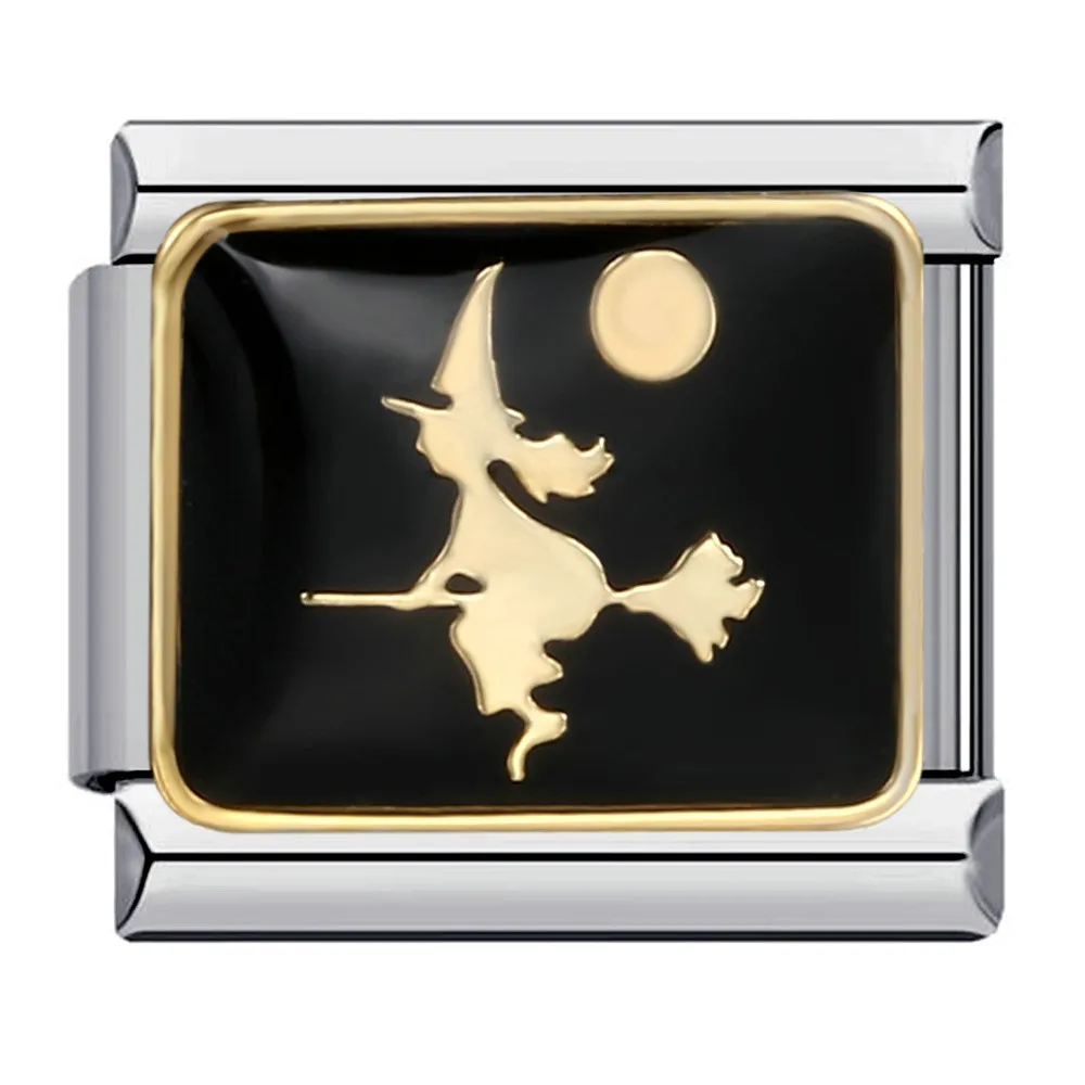 Mode Halloween Kürbis Geist Fledermaus Hexe Vampir Italienische Charm Links Fit 9mm Edelstahl Armband Kette Schmuck DIY Machen – Detail 10