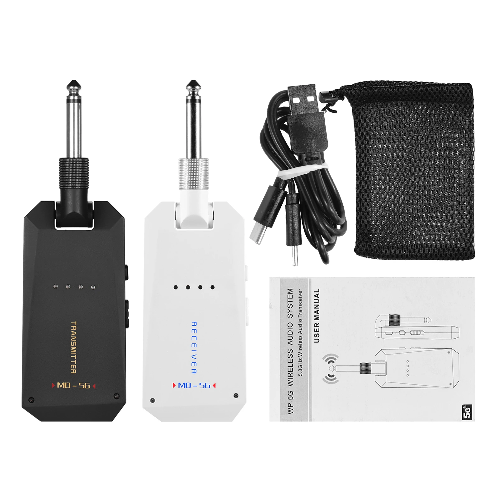 MD-5G Wireless 5.8G Guitar System Rechargeable Audio Transmitter and Receiver ISM Band Electric Bass Guitars Amplifier Acces