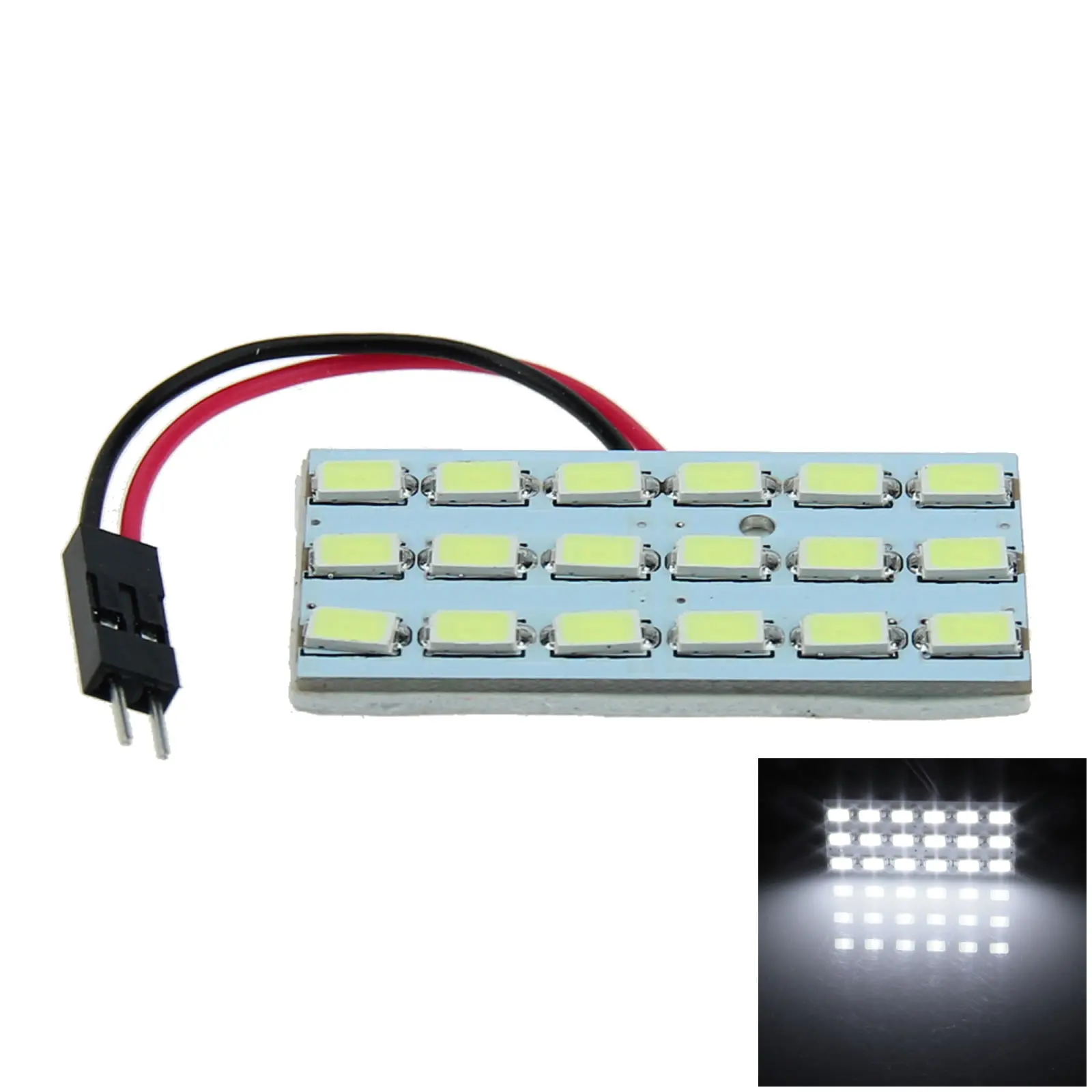 

1x White RV Panel cabin Blub Glove Lamp 18 Emitters 5630 SMD LED T10 festoon J205-W