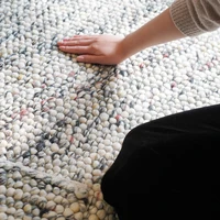 100% Wool Carpet Turkish Hand Woven Rug Bedroom Bathroom Modern Luxury Style Living Room Carpet High-end Natural Rugs No Glue 2