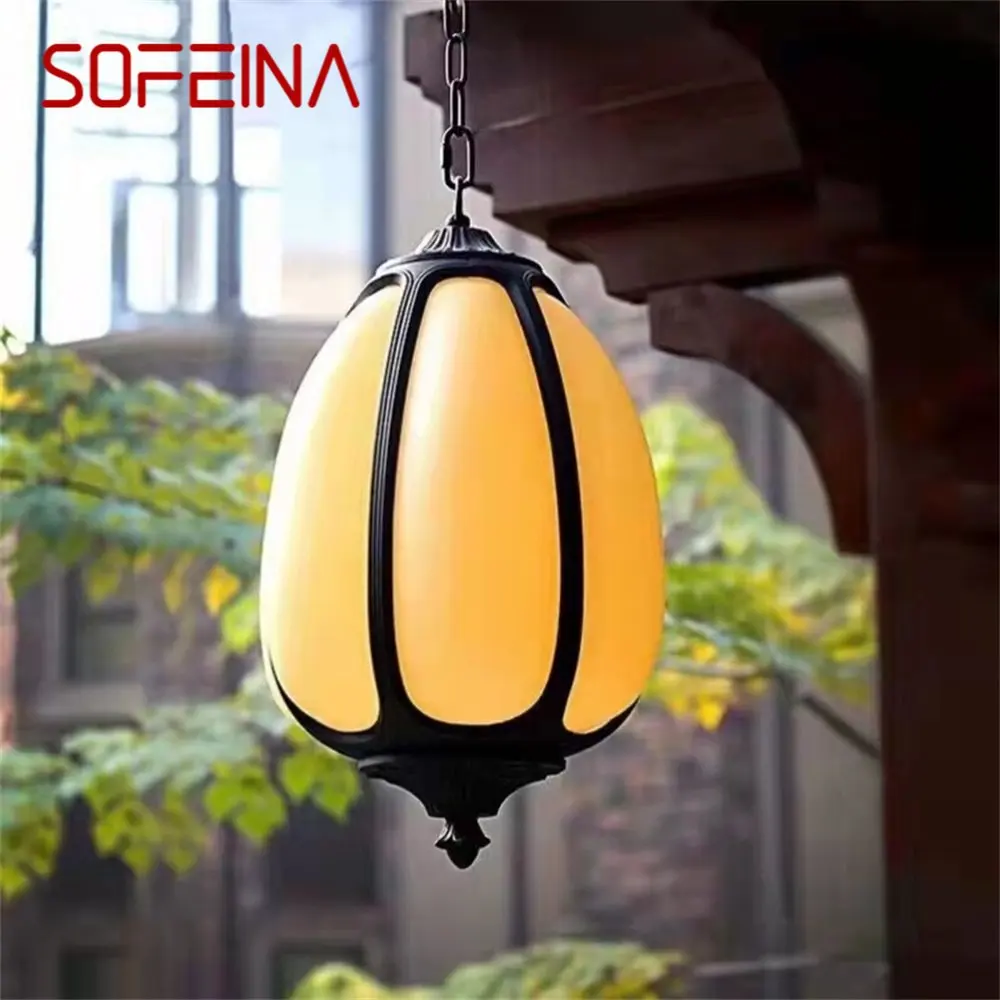 SOFEINA Classical Dolomite Pendant Light Outdoor LED Lamp Waterproof for Home Corridor Decoration