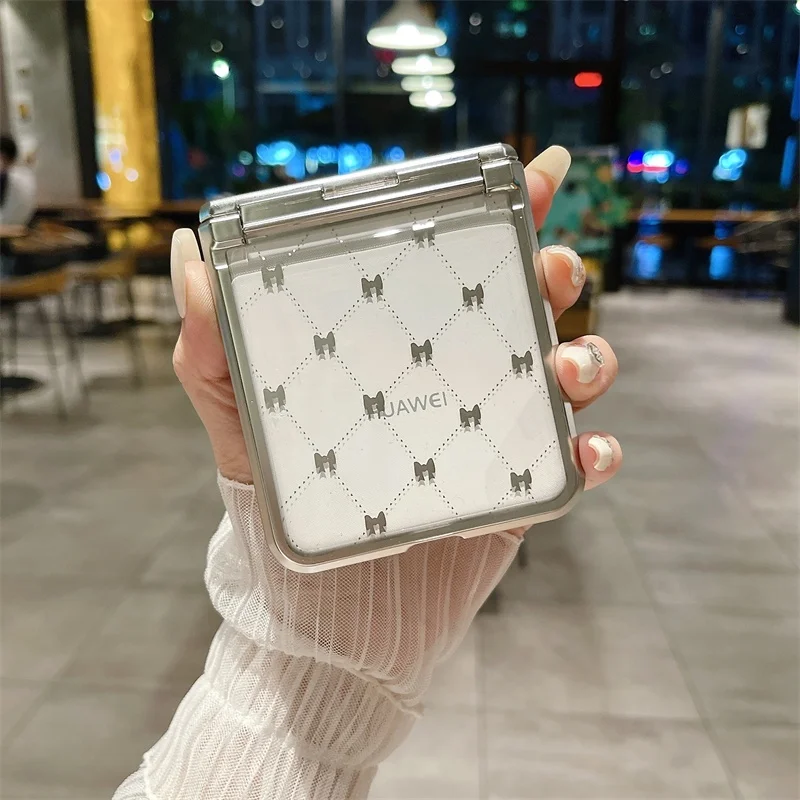 Bow Clear Phone Case For Huawei P50 Pocket Glitter Transparent Silicone Cover For Huawei Pocket S