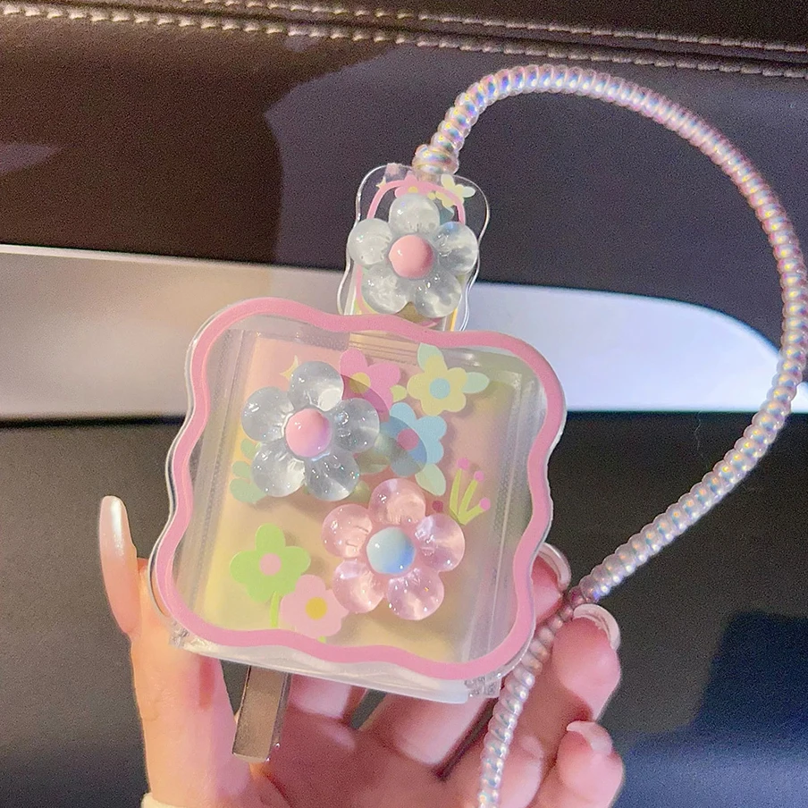 Charger Protection Cover 18W 20W 3D Pink Flower Cute Bear USB Cable Winder Protector Shell Case For iPhone Huawei Xiaomi Samsung charger protective cover