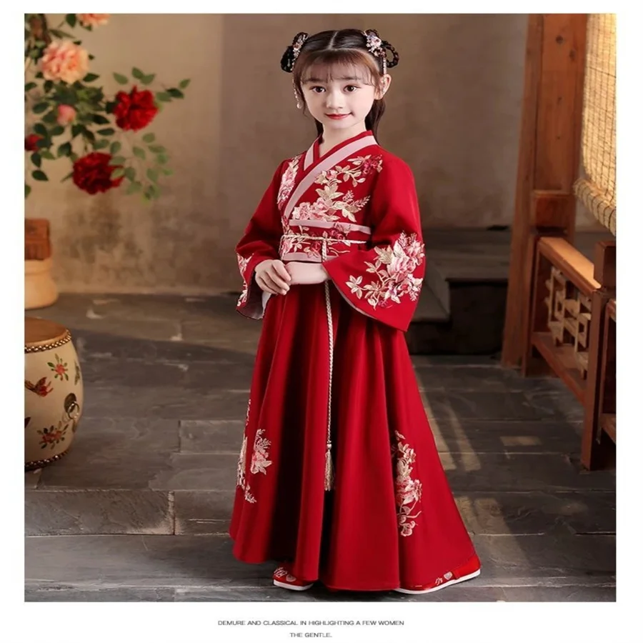 Disfraz de Hanfu para niñas, traje Tang, vestido de princesa de estilo chino antiguo, escenario