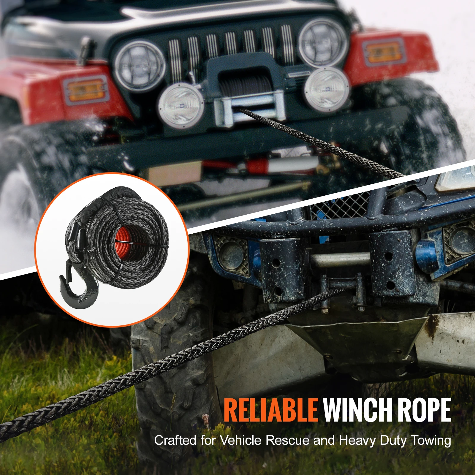 Synthetic Winch Rope for Off Road Vehicles
