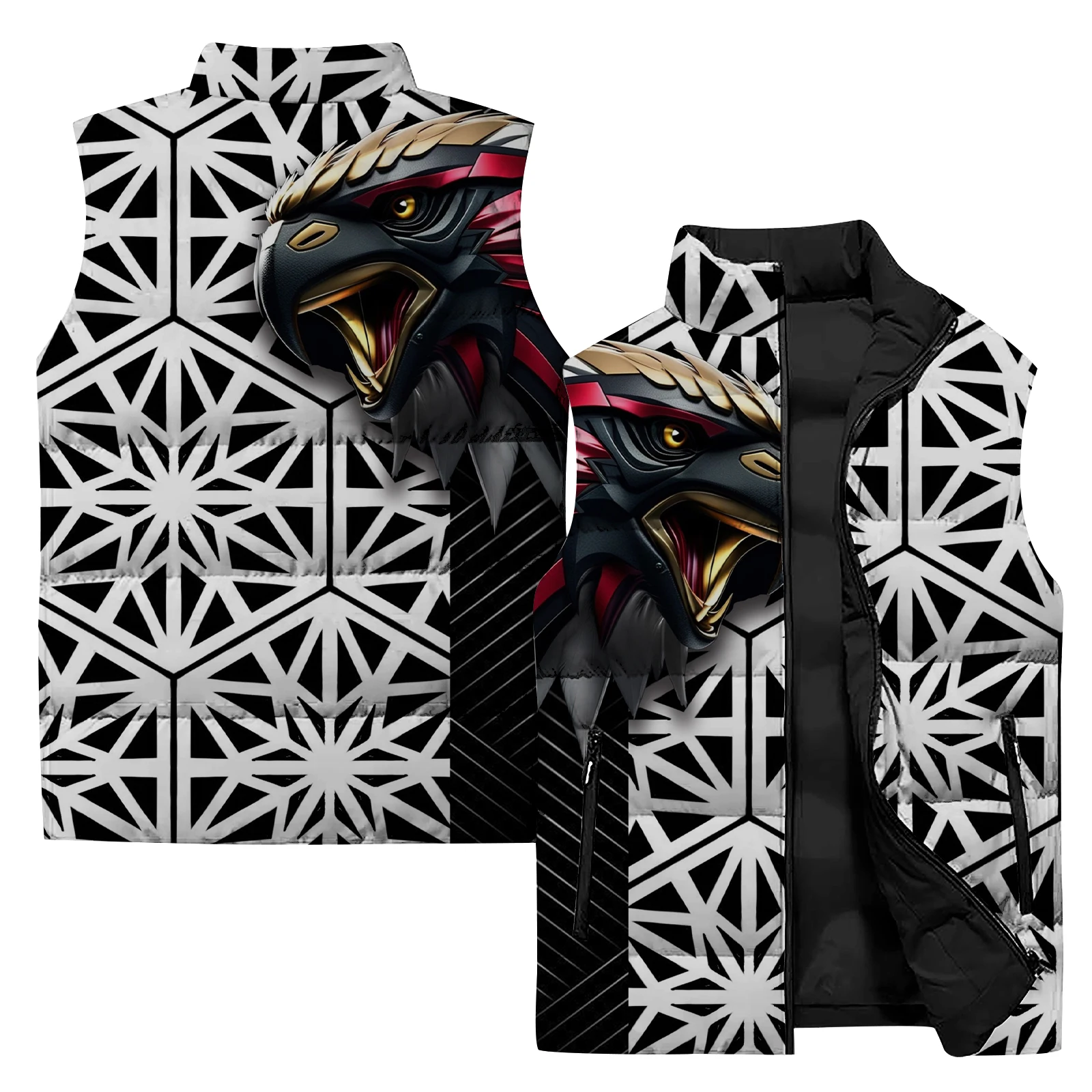 thumbnail image 1 of Chaqueta sin mangas de invierno 2024 para hombre, exquisita chaqueta con estampado de bestia 3D, cortavientos, para deportes al aire libre, ciclismo, chaqueta cálida para hombre, 1 of 5