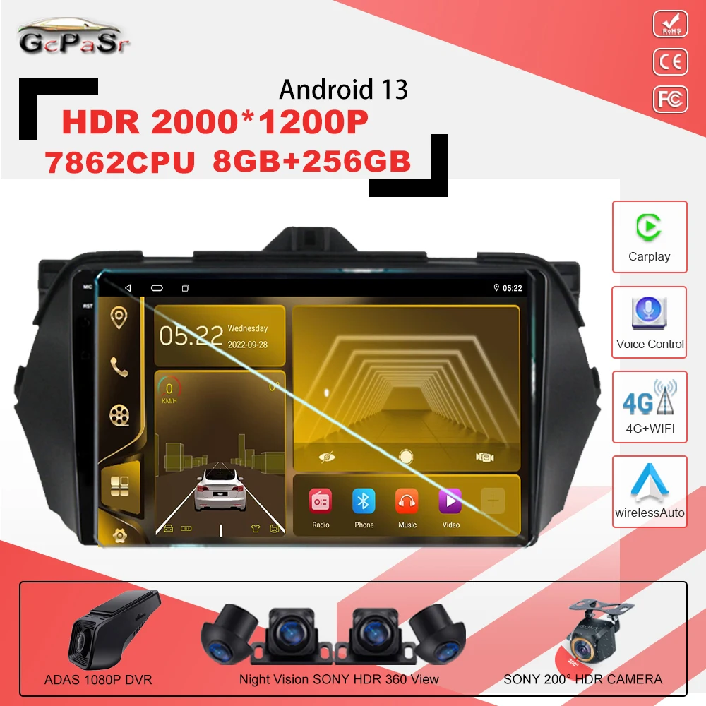 

Автомагнитола для Suzuki Alivio Ciaz 2014 - 2019 Android 13, автомобильное Dvd-радио, стерео, мультимедийный плеер, GPS-навигация, головка 7862CPU