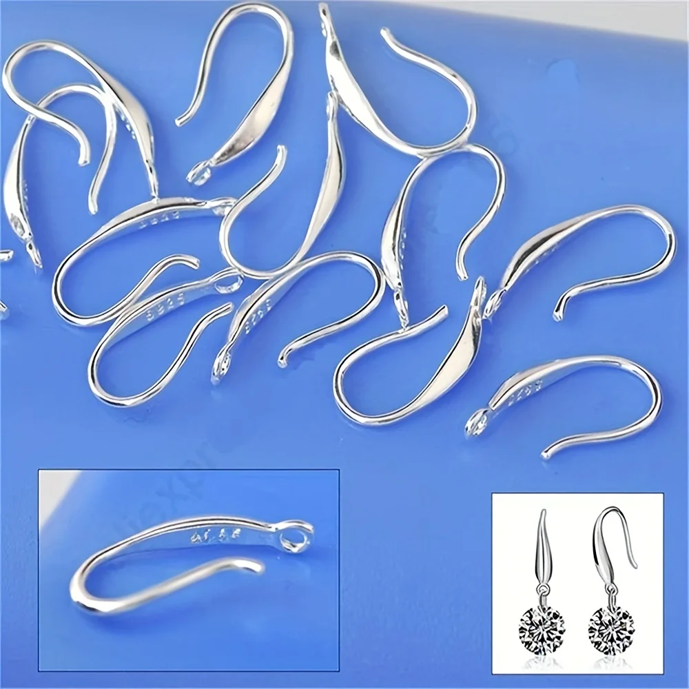 Elegant Silver-Plated Engraved Ear Hooks