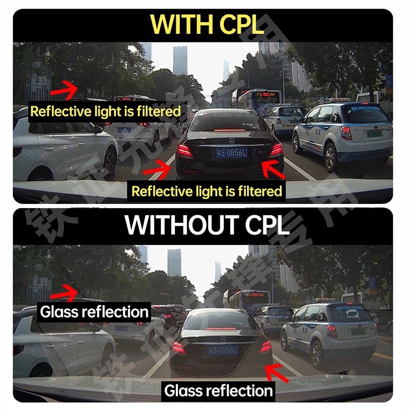 TiESFONG Original CPL Optical Filter Circular Polarizing Film For Car Dash Cam Eliminate Reflective and Enhanced Clarity dash cam