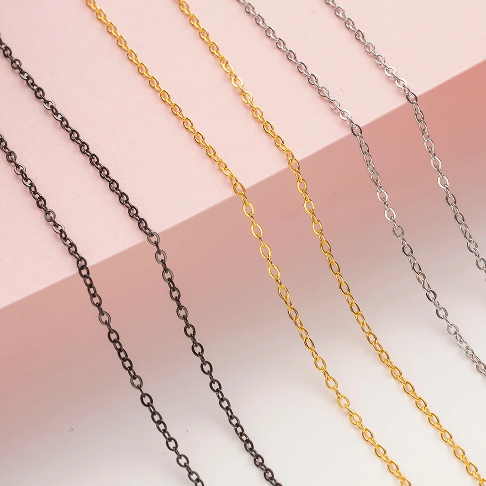 2 Meter Edelstahl dünne Edelstahl-Lippenkette für Halskette, Halsband, Armband, DIY-Schmuckherstellung, Bastelbedarf, Komponenten – Detail 4