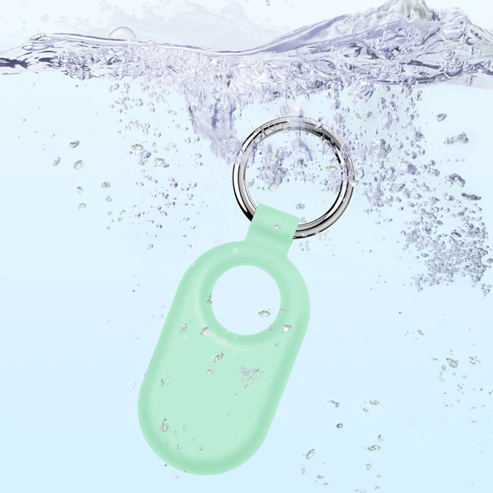Silicone Case Protective Case Anti-Drop Protective Cover Waterproof Anti-Scratch with Keychain for Samsung Galaxy SmartTag2