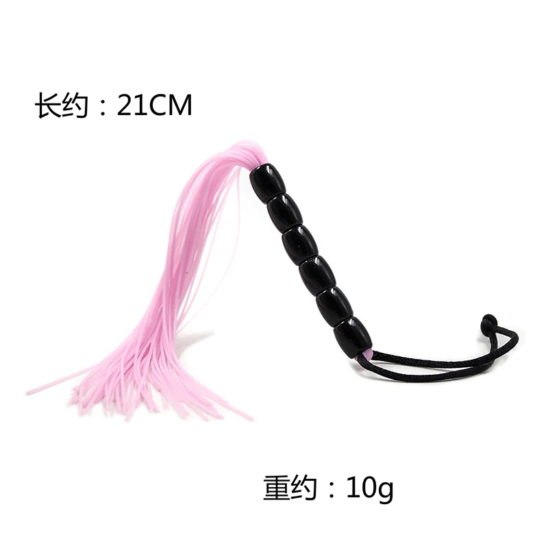 21cm Bead String Handle Silicone Tassels Small Horse Whip Riding Crop Flogger Paddle Slapper Horse Training Dressage Whips 6