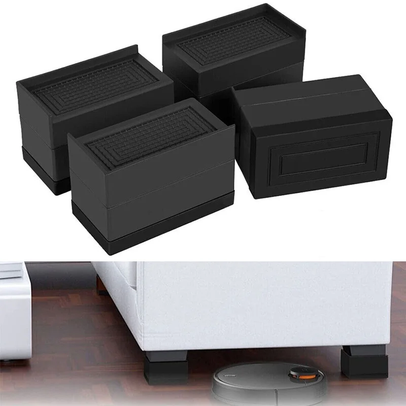 

4pcs Furniture Bed Foot Pads Table Heightening Rubber Cushion Heavy Sofa Bed Legs Floor Anti-slip Mute Mats Protection