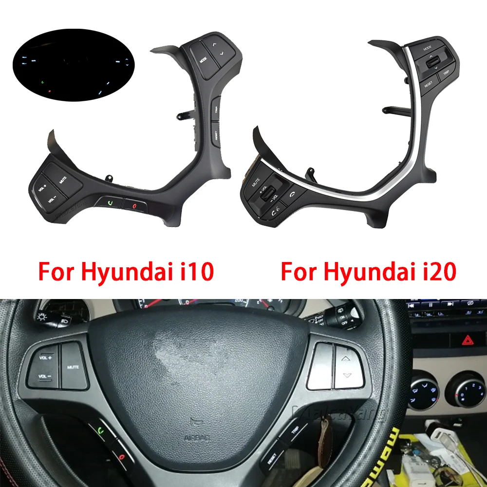 

Car Styling Steering Wheel Switch Cruise Control Volume Button For Hyundai i10 2014 2015 2016 2017 For Hyundai i20 2015-2018