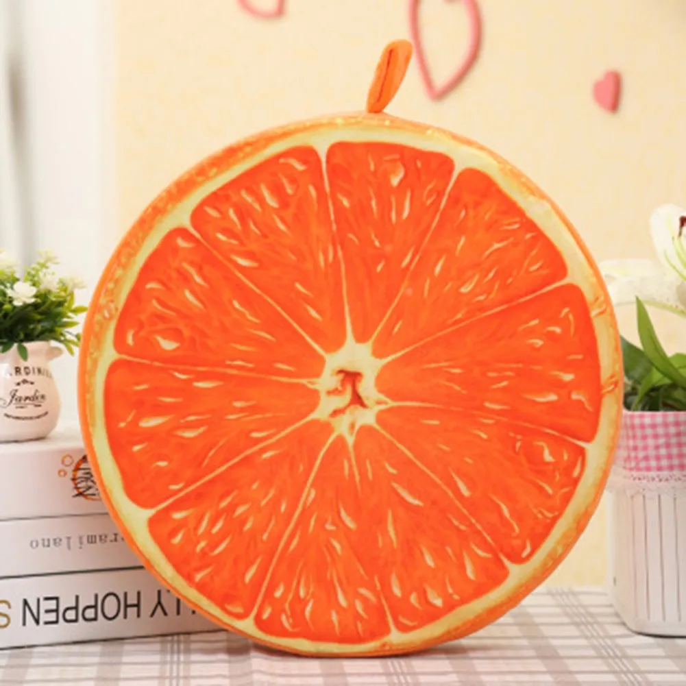 

1pc Plush Cushion Garden Chair Cover Floor Fruit Shape Round Decoration Single Pattern For Bolster Sofa-cushion Back Head