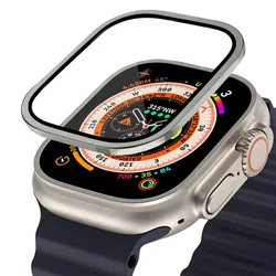 Custodia protettiva in lega di alluminio durevole con vetro temperato HD per orologi da 49 mm