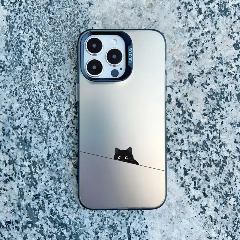 Black Cat Personality Shockproof Laser Back Phone Case