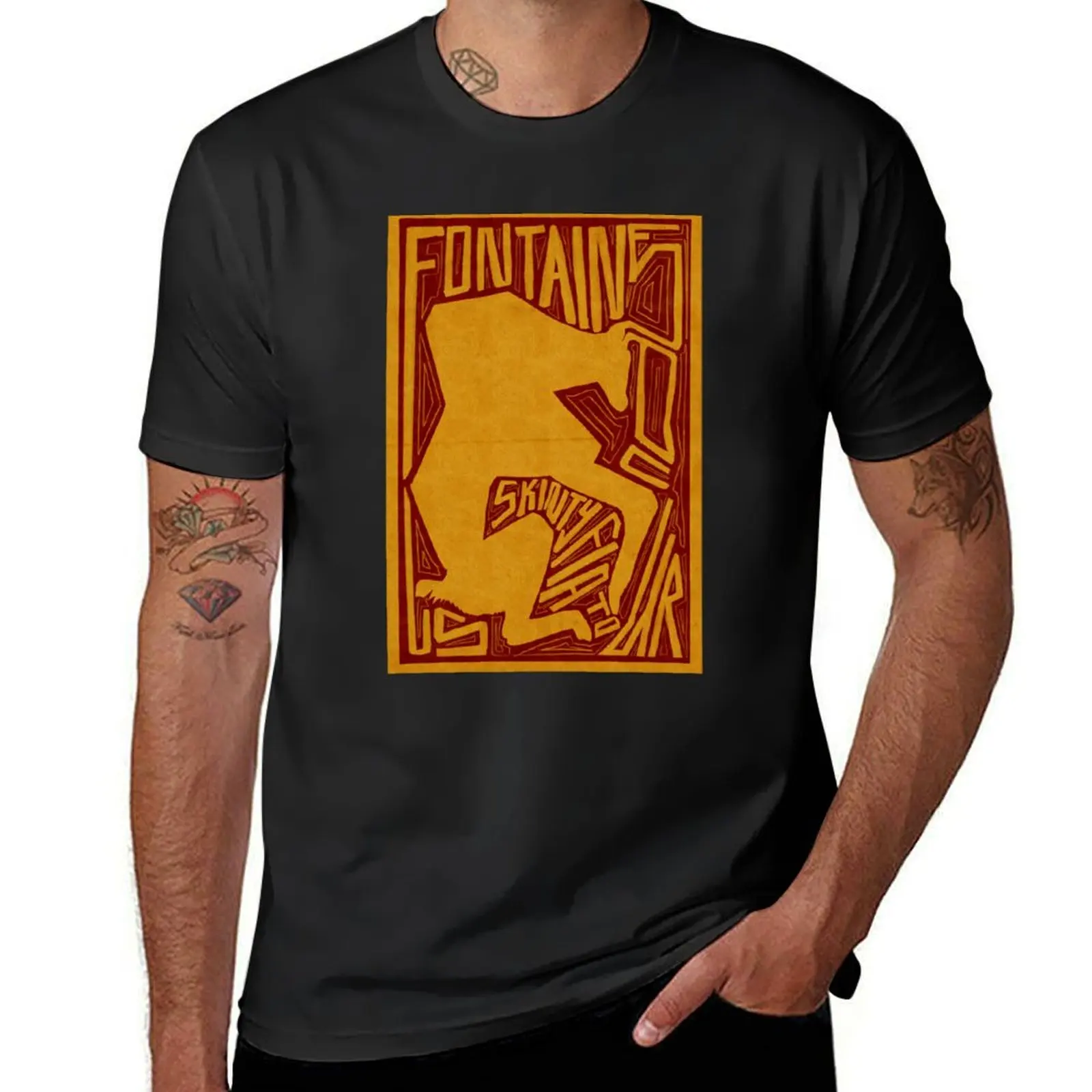 Fontaines D.C. Tour Poster T-Shirt animal prinfor boys customs design your own blacks black t shirts for men