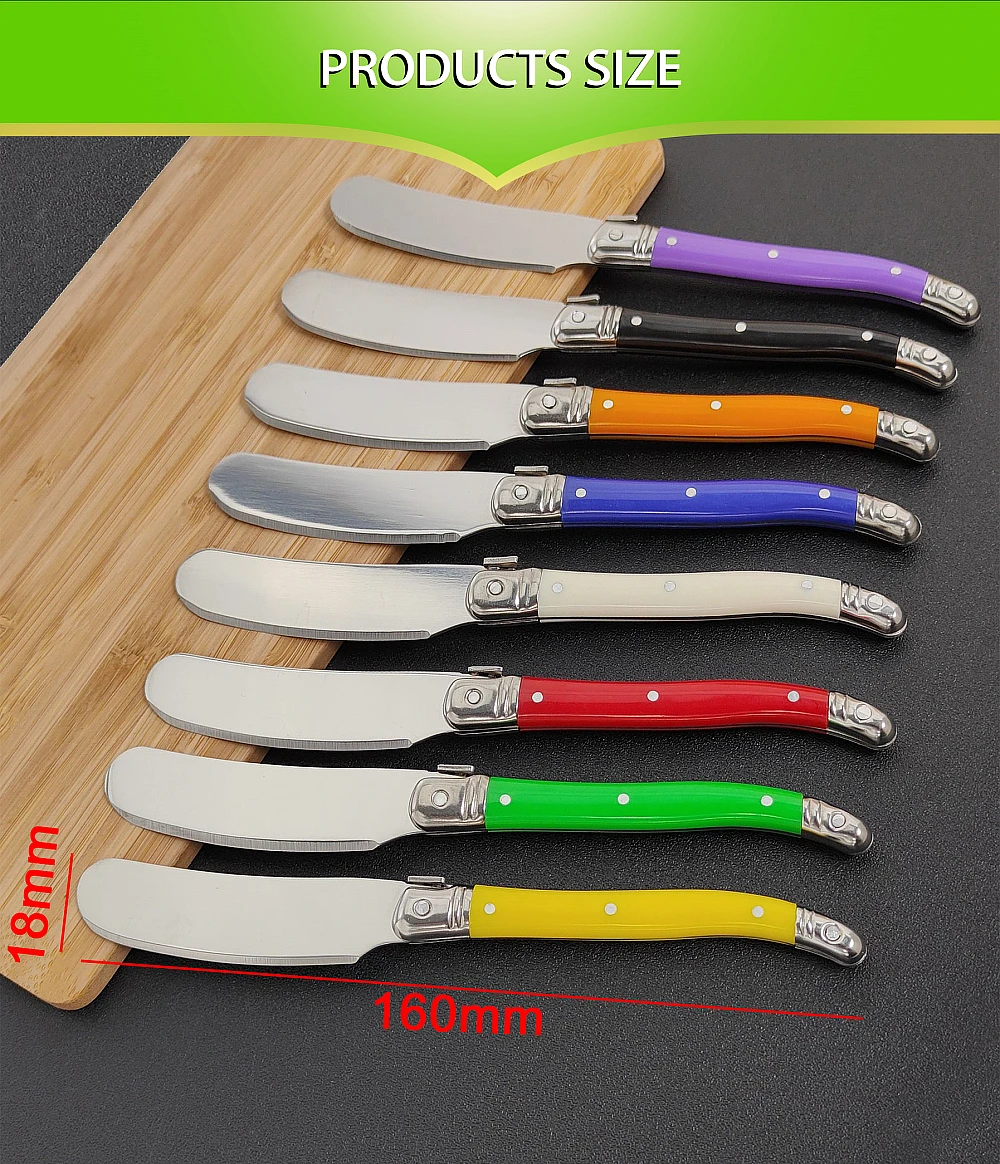 Description Picture 4 of itemJaswehome 8pcs Stainless Steel Cheese Spreader Jam Spatula Laguiole Butter Knife Butter Sandwich Cheese Slicer Cheese Tools
