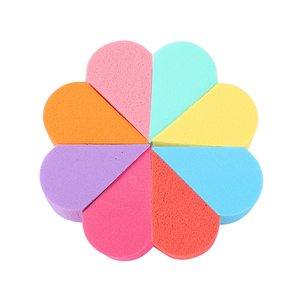 8pcssetPetalShapeSoftMakeupSpongeTriangleColorfulLiquid