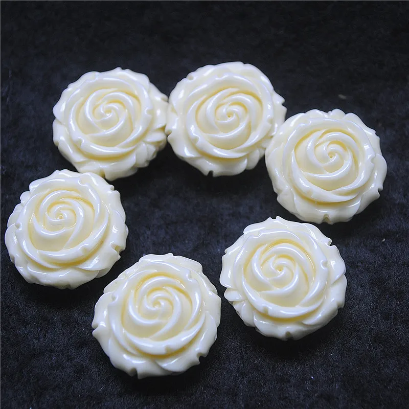 

10PCS White Flower Beads Clay Materials Matching Beads 20MM For Women's Necklace Making Accessories Wholesale Findings FREE