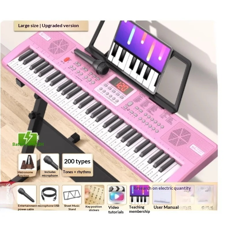 פסנתר דיגיטלי משוקלל עם 88 מקשים, מקלדת ניידת USB MIDI Bluetooth, מקשים רגישים למגע, פדל Sustain למתחילים בסטודיו
