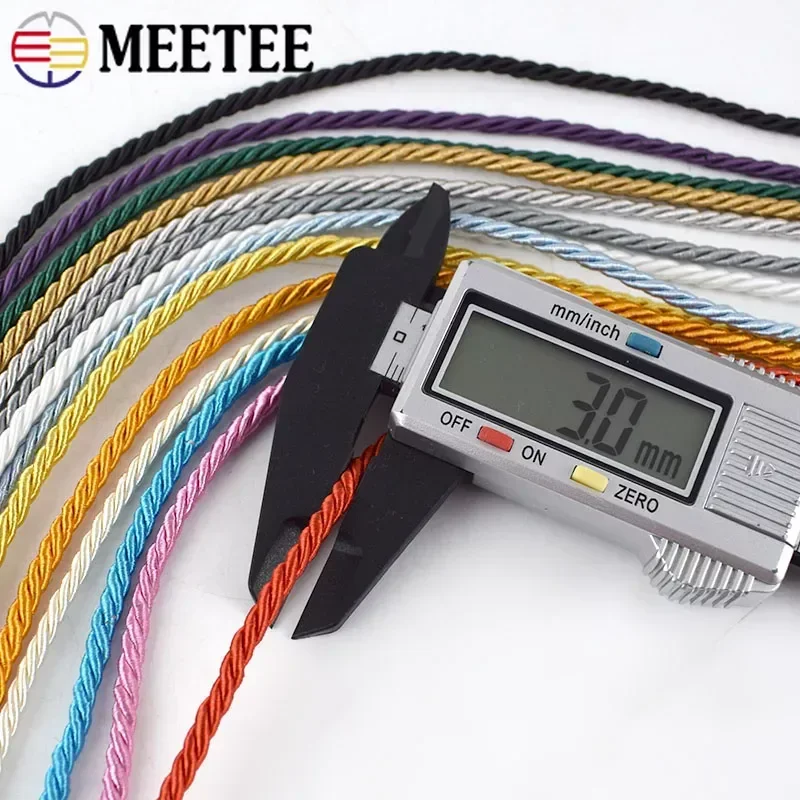 3mm Polyester Braided 3 Strand Twisted Rope Cushion Pillow Decoration Cords Bag Home Textile Sewing Accessories 5/10M