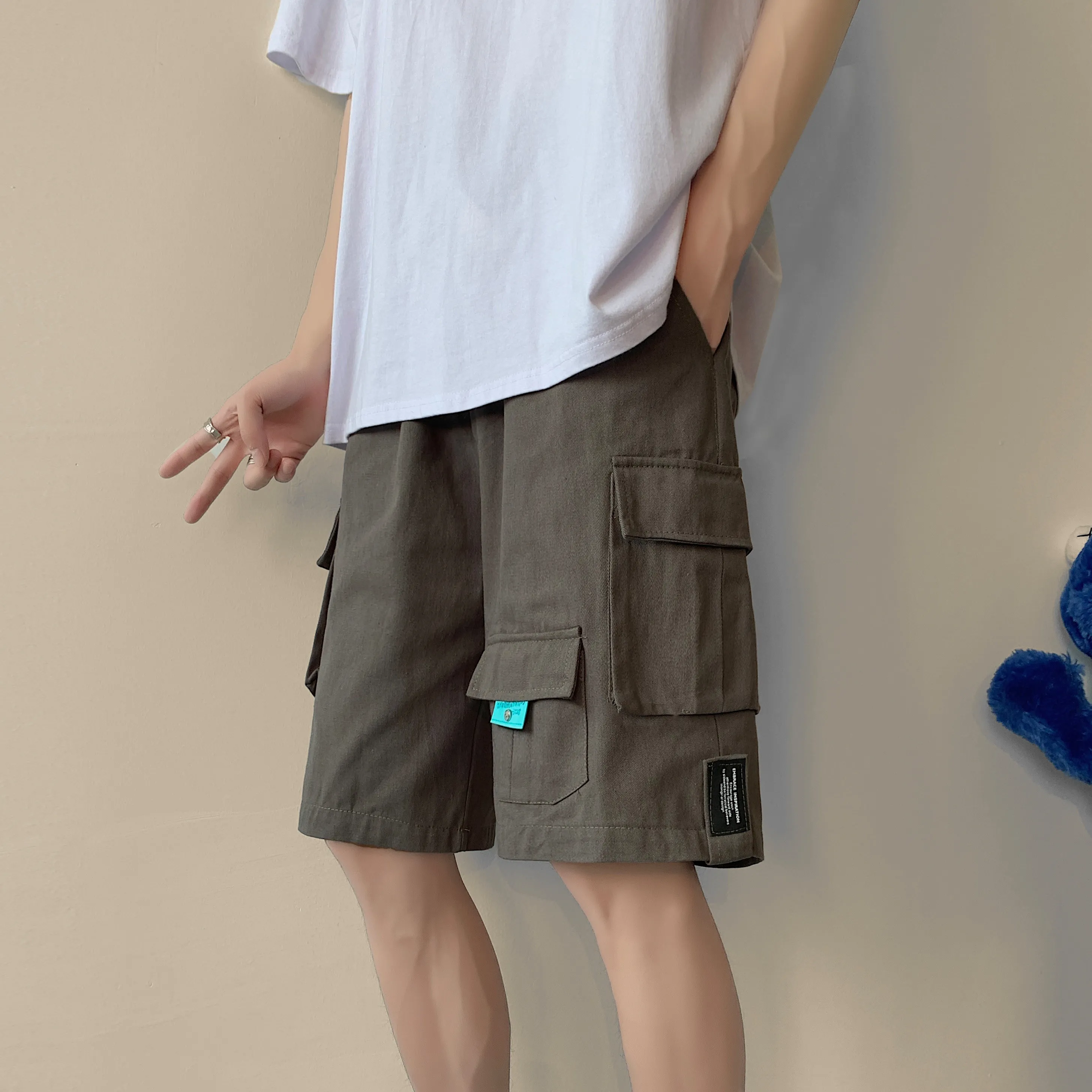 Men Army Green Cargo Shorts Summer Military Tactical Homme Shorts Casual Solid Multi-Pocket Male Punk Plus Size Ulzzang Shorts