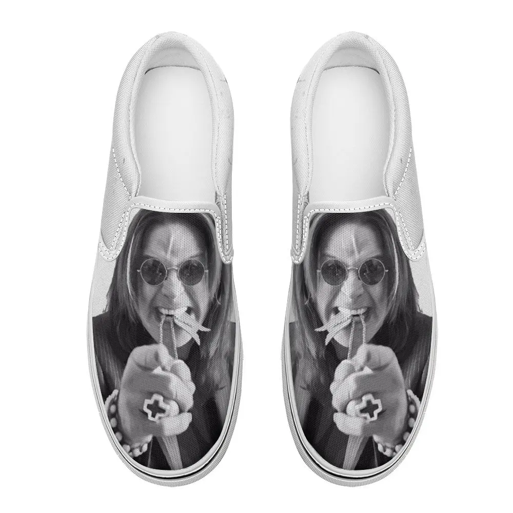 

Ozzy Osbourne Rock Band Music DIY Design Slip On Canvas Women's Walking Shoes Wide Breathable Comfortable Male Flats Loafers