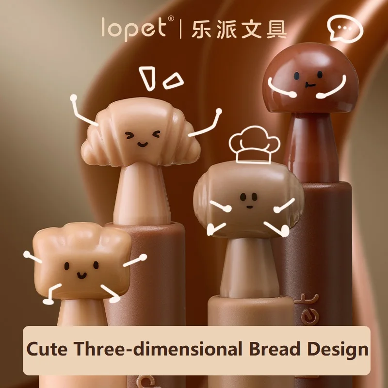 Lopet Kawaii Rotating Gel Pen School Stationery Quick Drying 0.5mm Black Core Frosted Pen Holder Signature Pens Office Writing 3