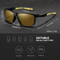 Square Yellow Night Vision Anti-Glare Goggles for Men Women Driving Fishing Beach Sunglasses UV Protection Polycarbonate Glasses - Image 4
