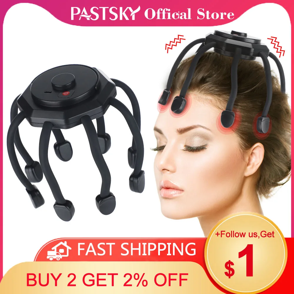 Electric Head Scalp Massager Octopus Claw Neck Massager Stress Relief