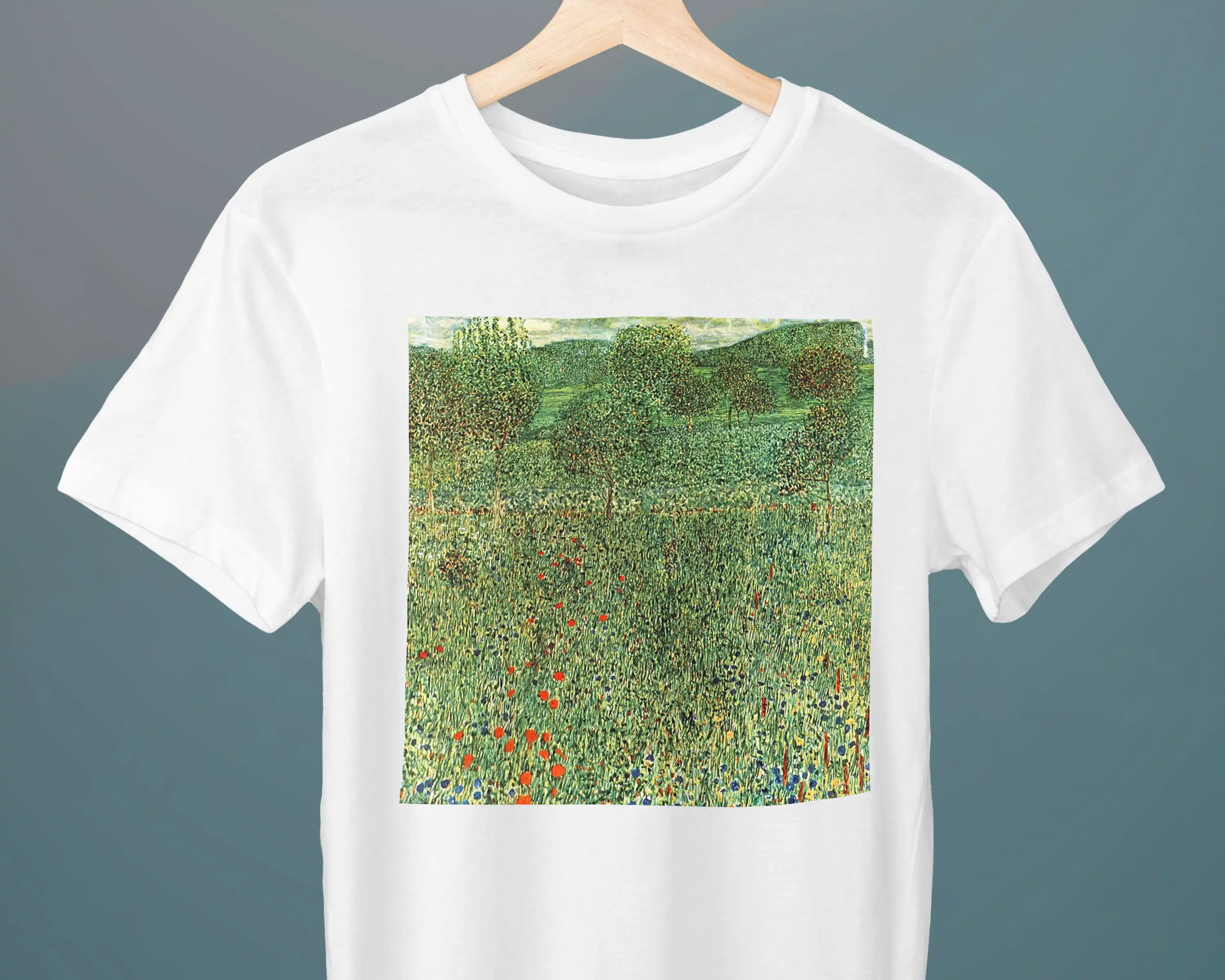 The Blooming Field Gustav Klimt Painting T-Shirt Unisex Art