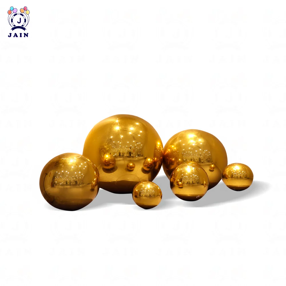 Inflatable Gold Hanging Inflatable Mirror Balls Big Bubble Balloon PVC Decoration Ball for Events Stage, Birthday Festival 1Pc