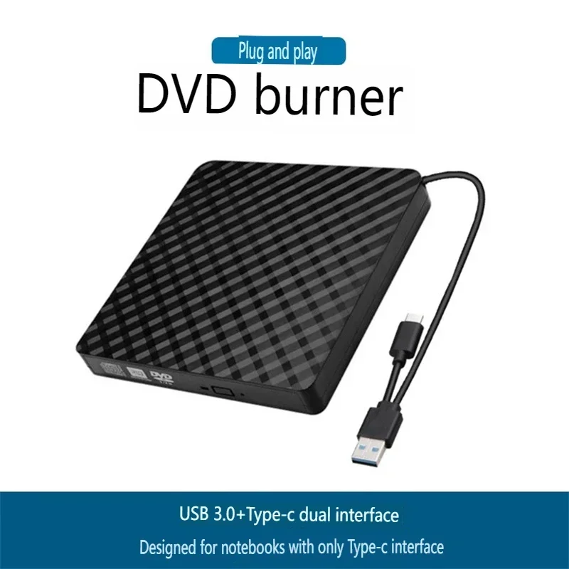 

2in1 USB3.0 TypeC Slim External DVD RW CD Writer Drive Burner Reader Player Optical Drives For Laptop PC DVD Burner DVD