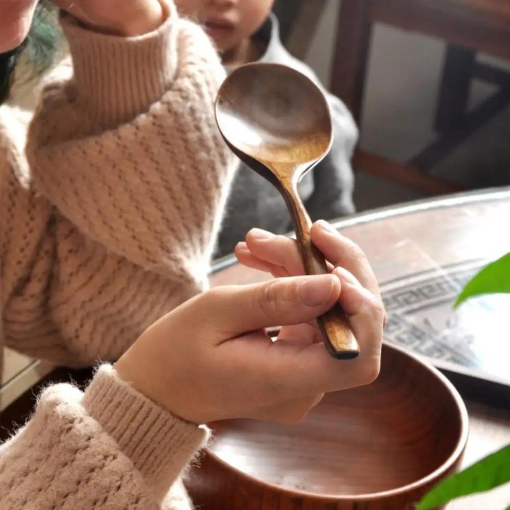 천연 소재 일본 식기 수제 나무 숟가락, 레스토랑 등급, 다용도 일본 식기