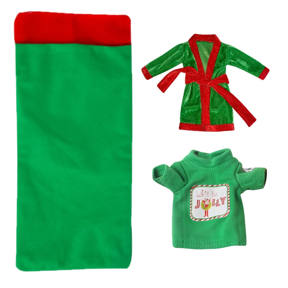 

Christmas Elf Doll Clothes 3Pcs Sleeping Bag Lalafanfan Nightgown Skirt Kawaii Accessories Toys Birthday Gift (Only Clothes)